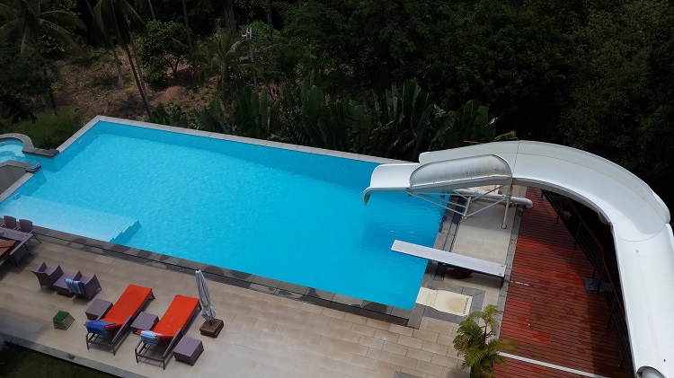 Villa Lulu, Pool and Slide from 2nd Floor